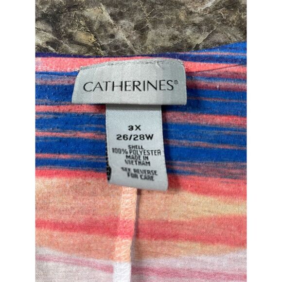 Catherines Women's Plus 3X Sleeveless Striped Tank Top Multicolor Casual - Picture 7 of 8